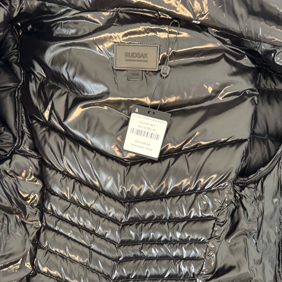 New in Box - RUDSAK Shiny Black Belted Puffer Coat - Picture 8 of 12